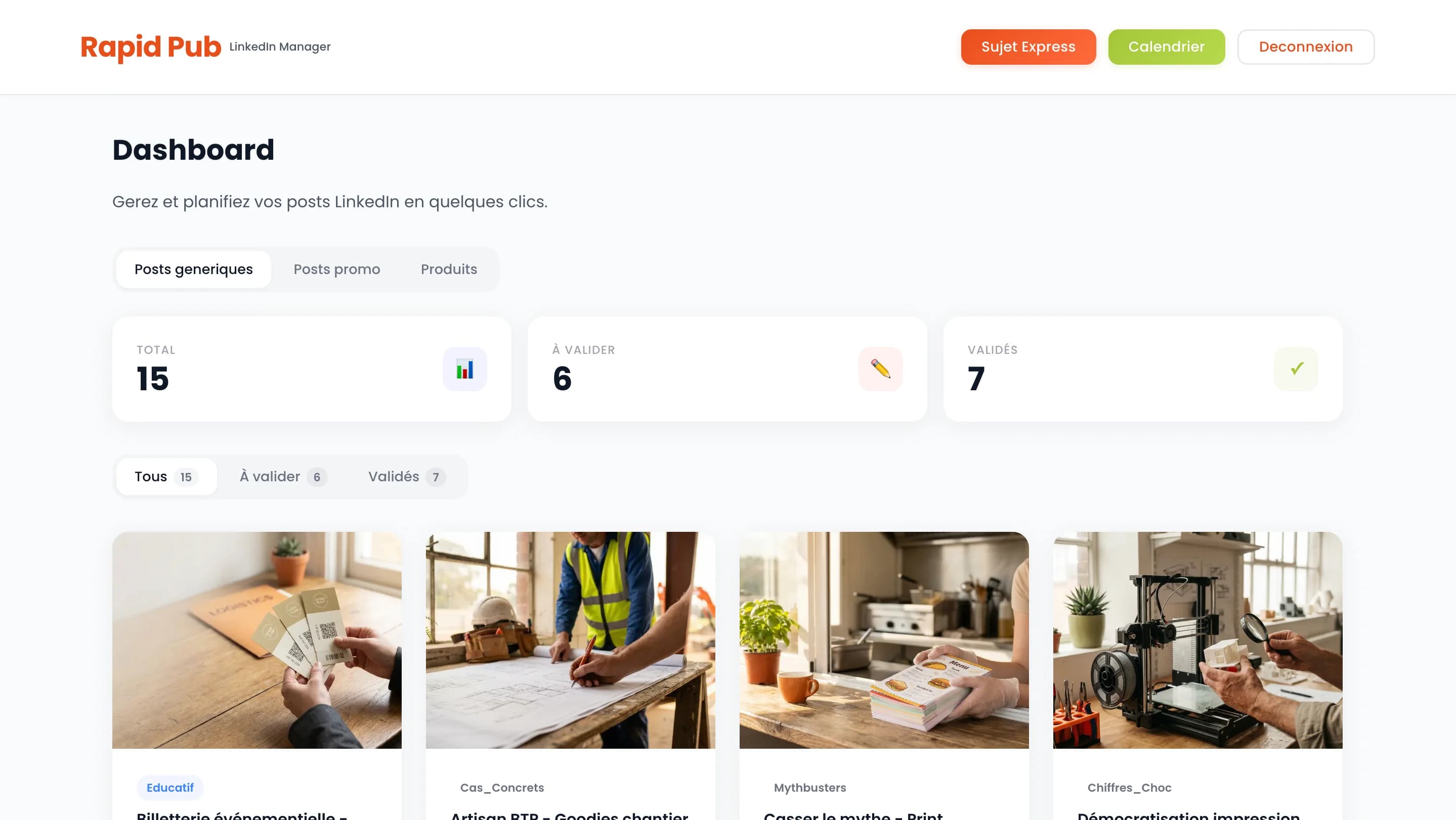 Rapid-Pub LinkedIn — Automatisation de contenu pour un imprimeur en ligne